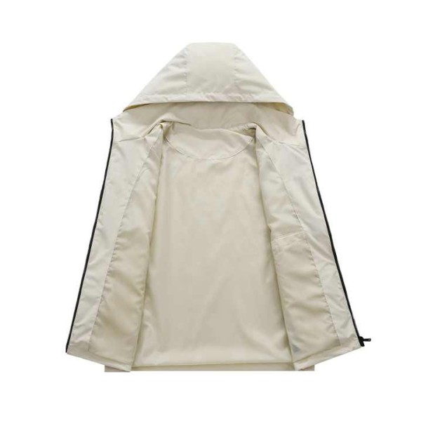 Men's Contrast Color Stitching Zipper Multi-pocket Hiking Coat