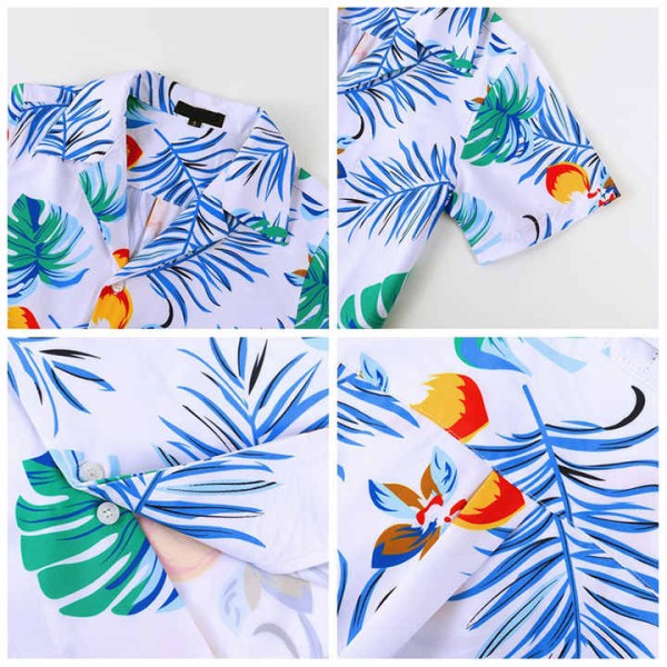 Men'S Tropical Holiday Summer Hawaiian Beach Shirts Short-Sleeve