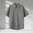 New Fashion Men's Silk Hawaiian Beach Shirt Casual Short-Sleeved