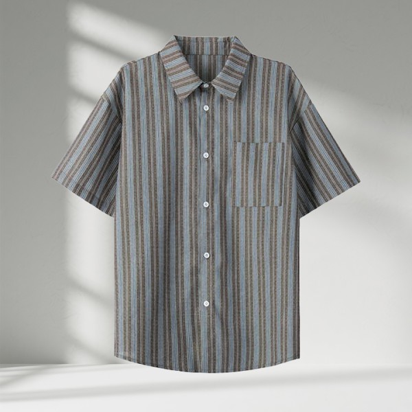 New Fashion Men's Silk Hawaiian Beach Shirt Casual Short-Sleeved