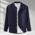 Spring and Autumn New Men's Shirt All Cotton Wrinkle
