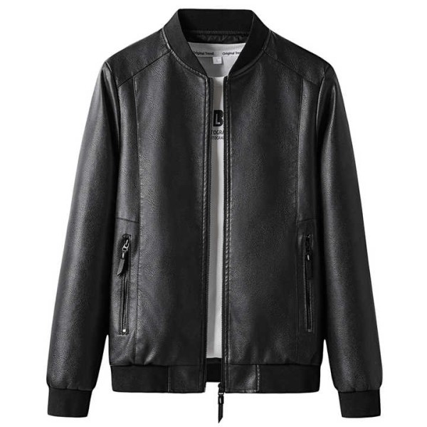 New leather men's casual jacket Korean trend slim