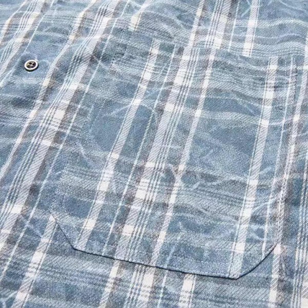 Tree Pattern Washed Tie-Dye Distressed Clean Fit Long Sleeve
