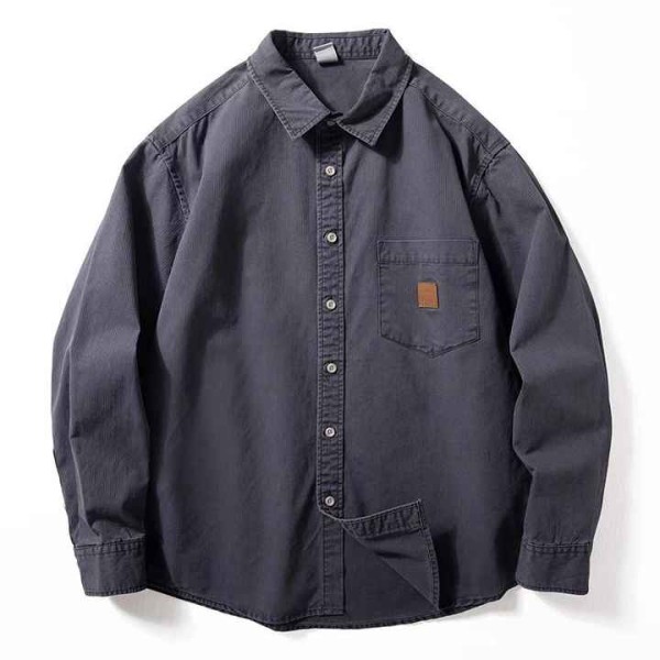 100% Cotton Men's Long Sleeve Casual Shirts Plus Size