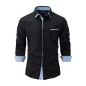 Top Sale Men's Casual Cotton Shirt Breathable Long Sleeve