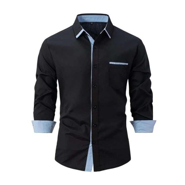 Top Sale Men's Casual Cotton Shirt Breathable Long Sleeve