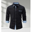 Top Sale Men's Casual Cotton Shirt Breathable Long Sleeve
