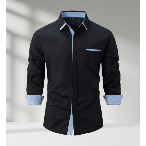 Top Sale Men's Casual Cotton Shirt Breathable Long Sleeve