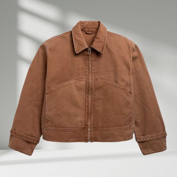 Men's Stylish Heavy Duty Canvas Work Jacket Comfortable Outdoor Coat
