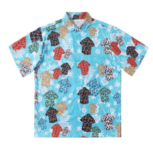 Floral Pattern Printed Men's Hawaiian Shirt Quick Dry Button