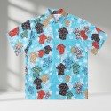 Floral Pattern Printed Men's Hawaiian Shirt Quick Dry Button