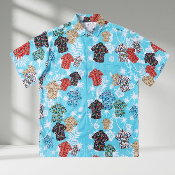 Floral Pattern Printed Men's Hawaiian Shirt Quick Dry Button