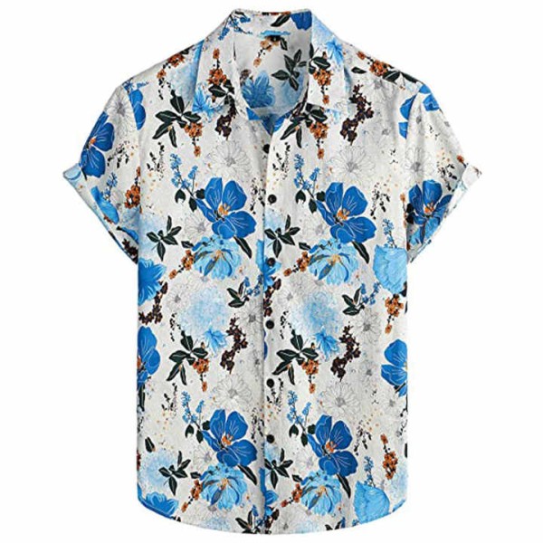 Made Summer Palm Tree Printed Hawaiian Beach Shirt