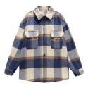 Men's New Button Style Coat Jacket Plaid Print