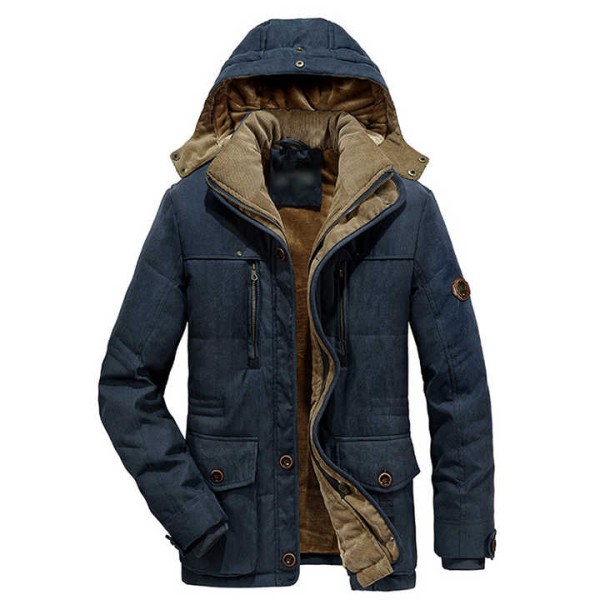 Fashion Mid-Length Slim Fit Jacket Trench Coat Men With Hood